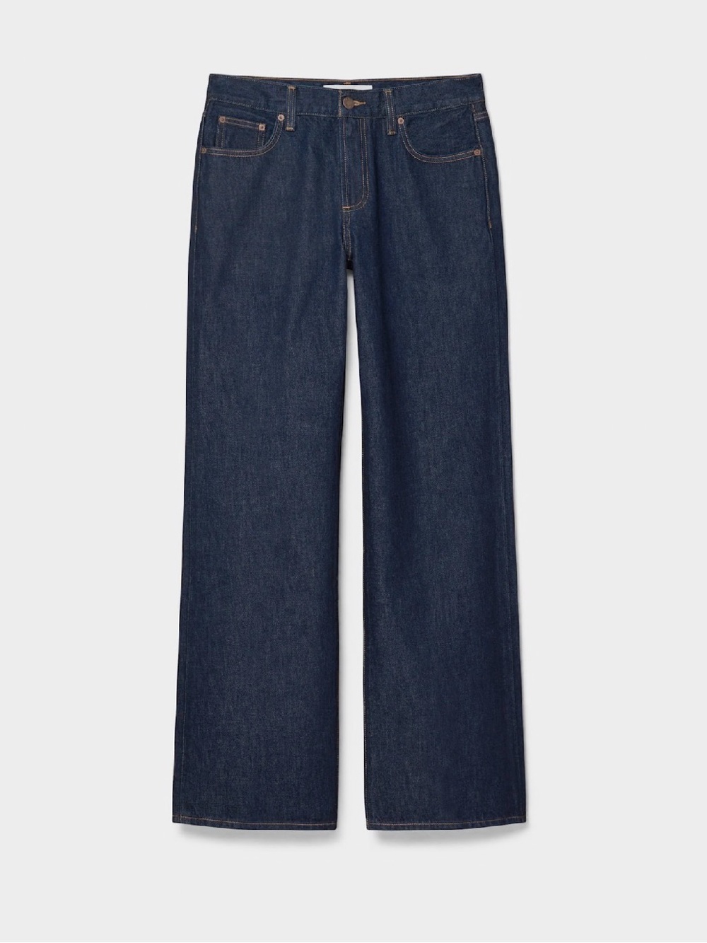 Aritzia denim forum Wide-Leg High-Rise Jeans in Dark Blue Denim